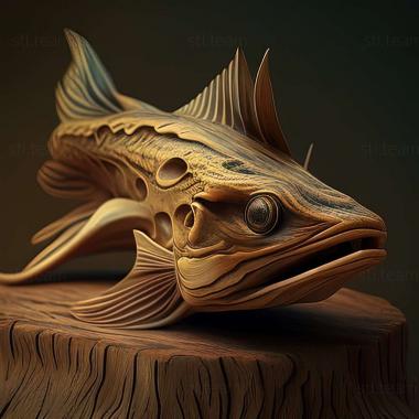 3D model American catfish fish (STL)